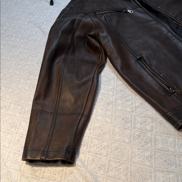 Machine Type Field Apparel Mens Faux Leather Brown Jacket Coat Size XL - Picture 6 of 9